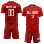 Maillot de football personnalisé blanc, uniforme rouge, sublimation Maillot de football personnalisé blanc, uniforme rouge, sublimation
