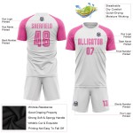 Maillot de football blanc rose personnalisé par sublimation Maillot de football blanc rose personnalisé par sublimation